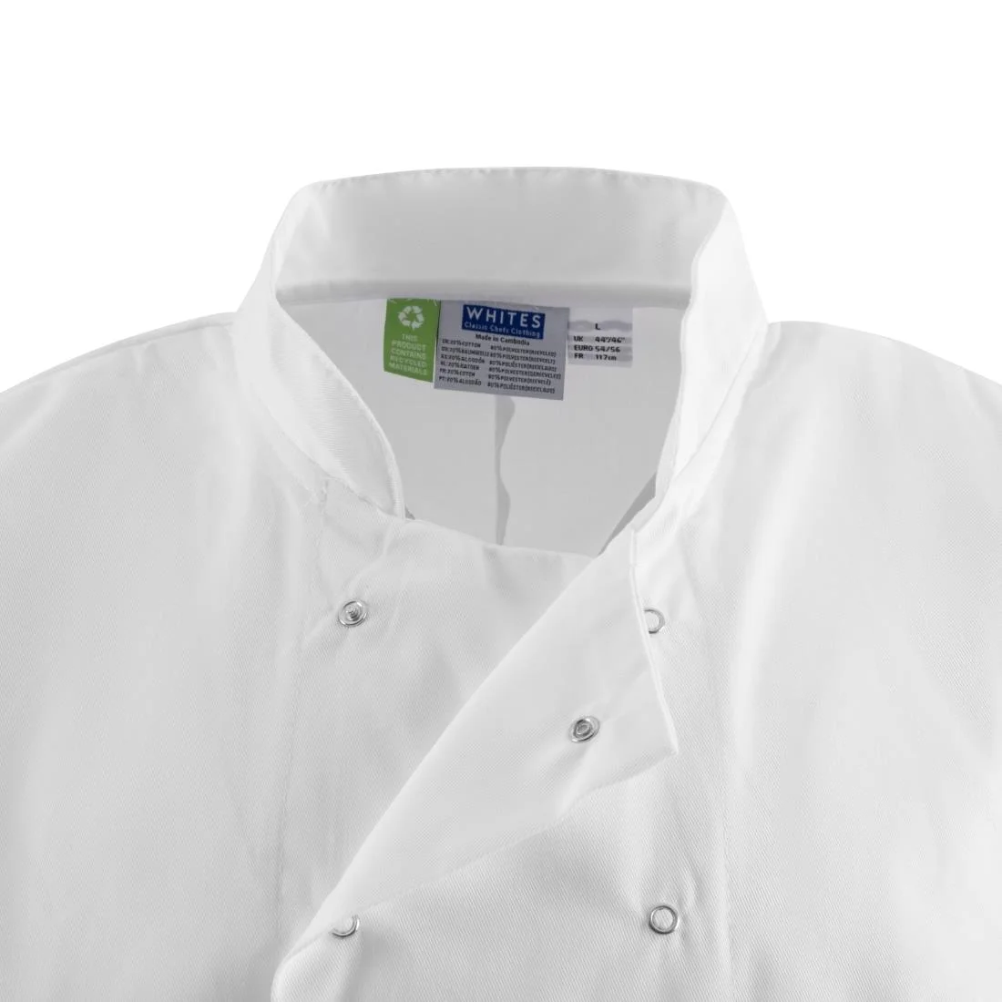 Whites Boston Unisex Short Sleeve White Chefs Jacket - Image 7