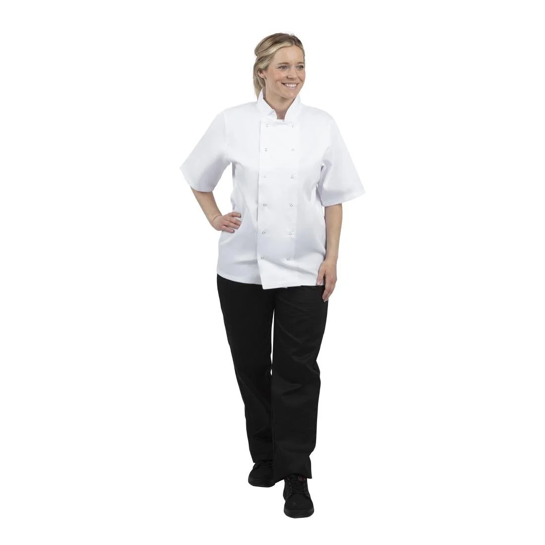 Whites Boston Unisex Chef Jackets Short Sleeve White (5 Pack) - Image 7