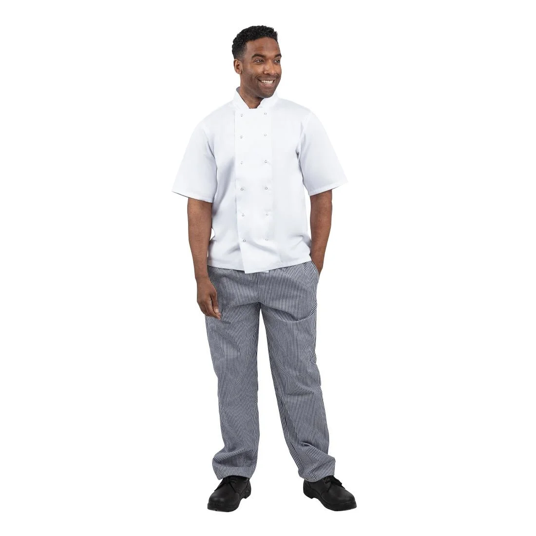 Whites Unisex Vegas Chefs Trousers Small Blue and White Check - Image 5