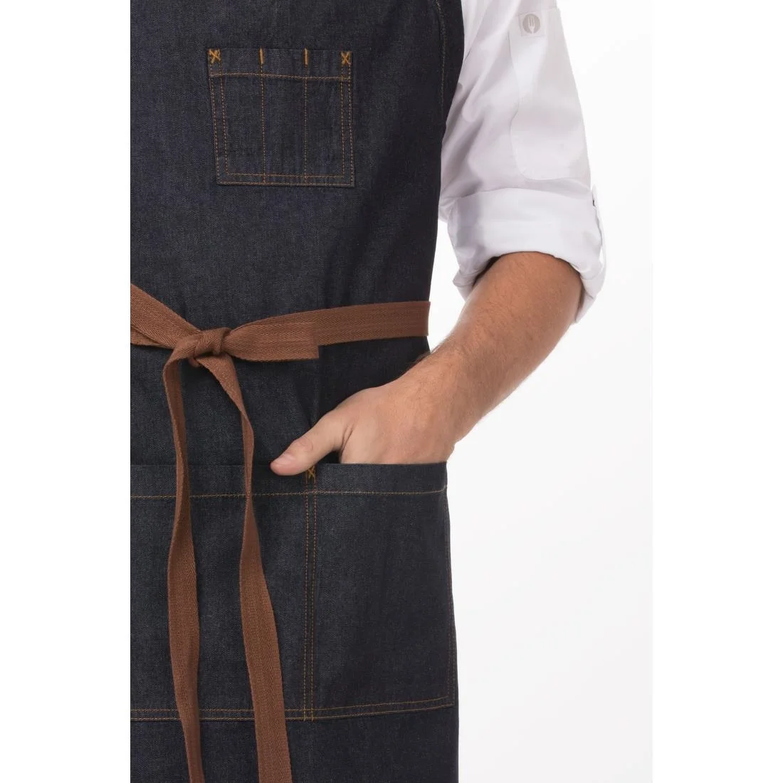 Chef Works Urban Memphis Wide Bib Apron Indigo - Image 3