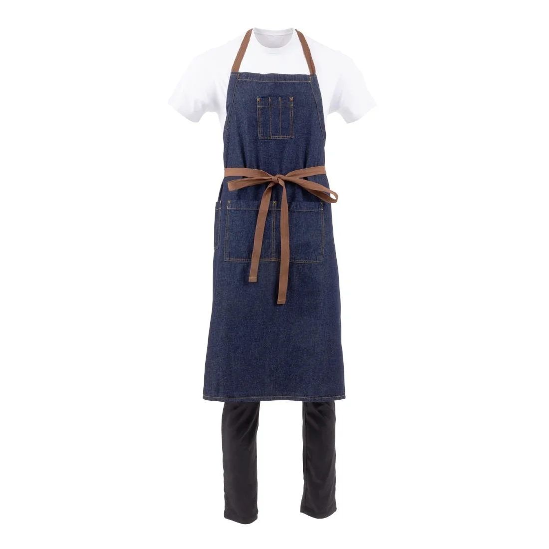 Chef Works Urban Memphis Wide Bib Apron Indigo - Image 7