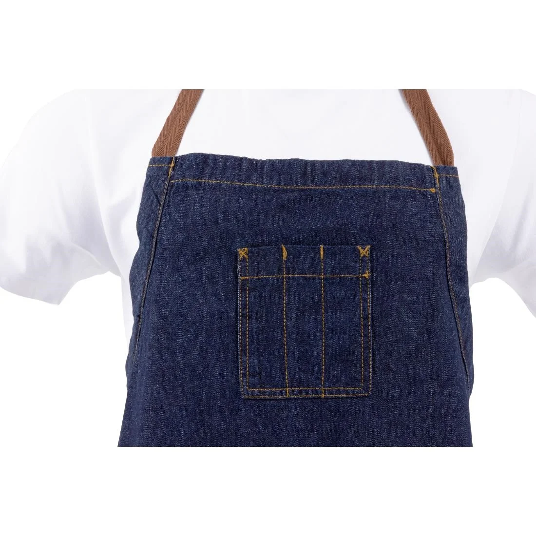 Chef Works Urban Memphis Wide Bib Apron Indigo - Image 9