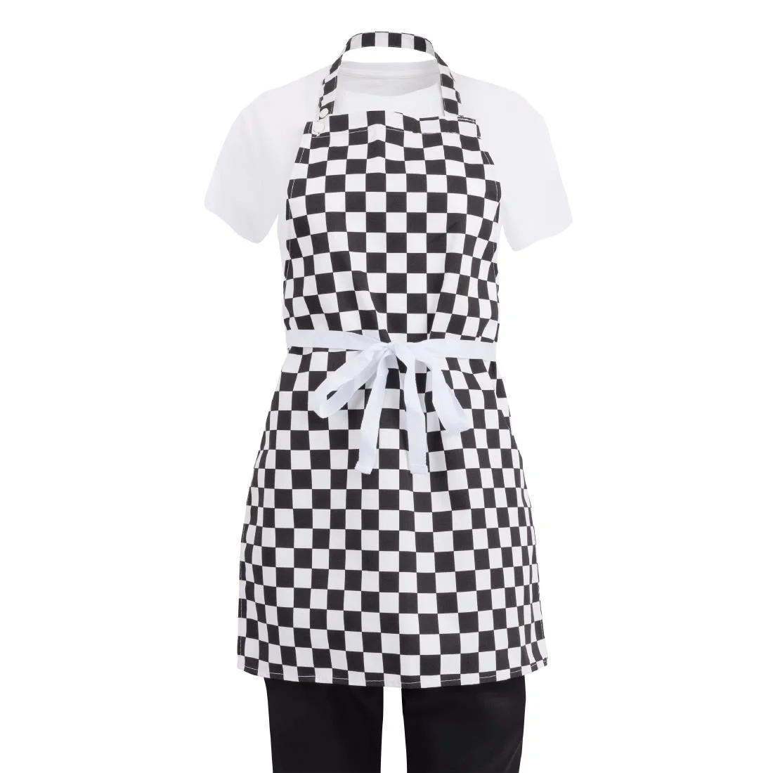 Whites Childrens Bib Apron Big Black and White Check - Image 7