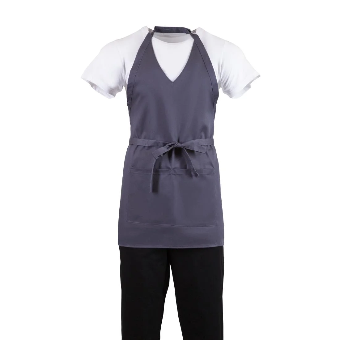 Whites V Neck Service Apron Charcoal - Image 1