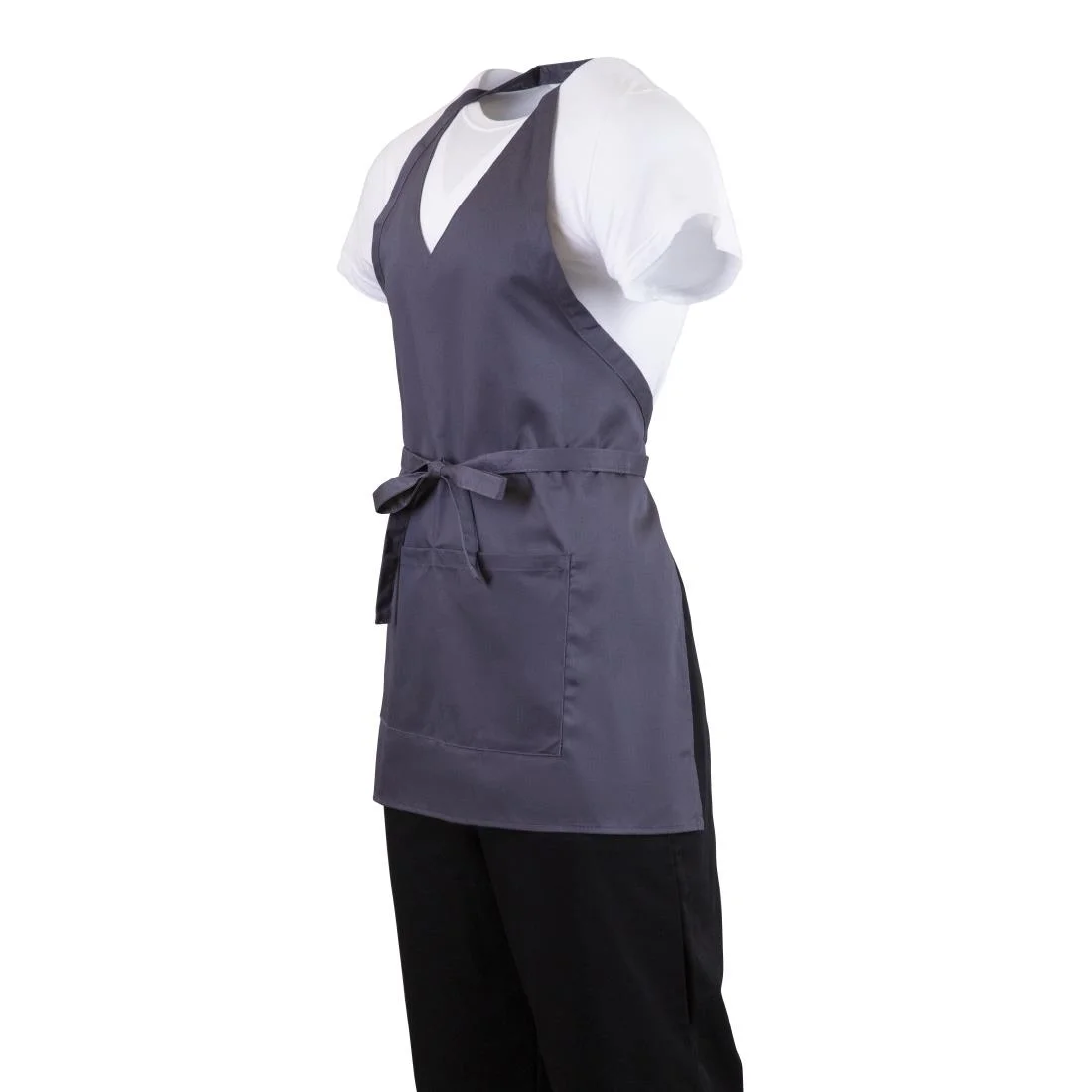 Whites V Neck Service Apron Charcoal - Image 6