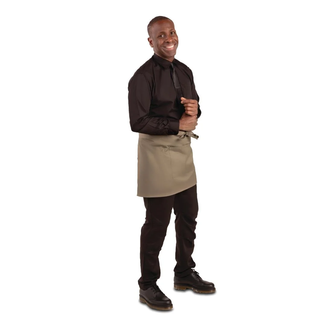 Whites Short Bistro Apron Tan - Image 2