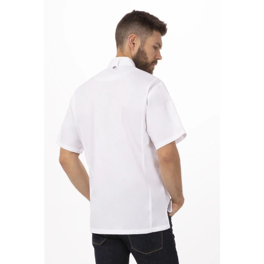 Chef Works Springfield Zipper White Mens Chefs Jacket - Image 12