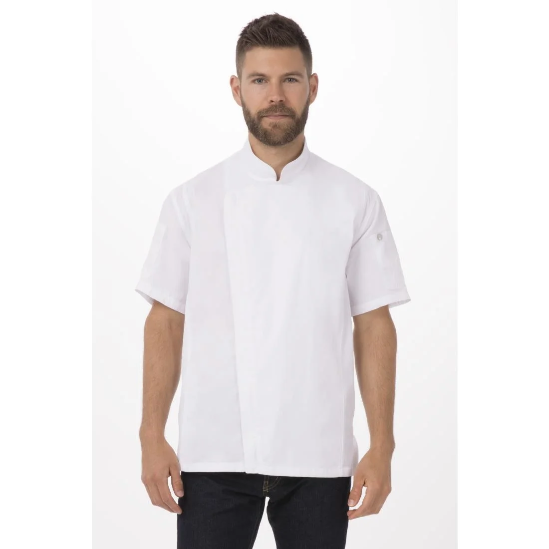Chef Works Springfield Zipper White Mens Chefs Jacket - Image 13