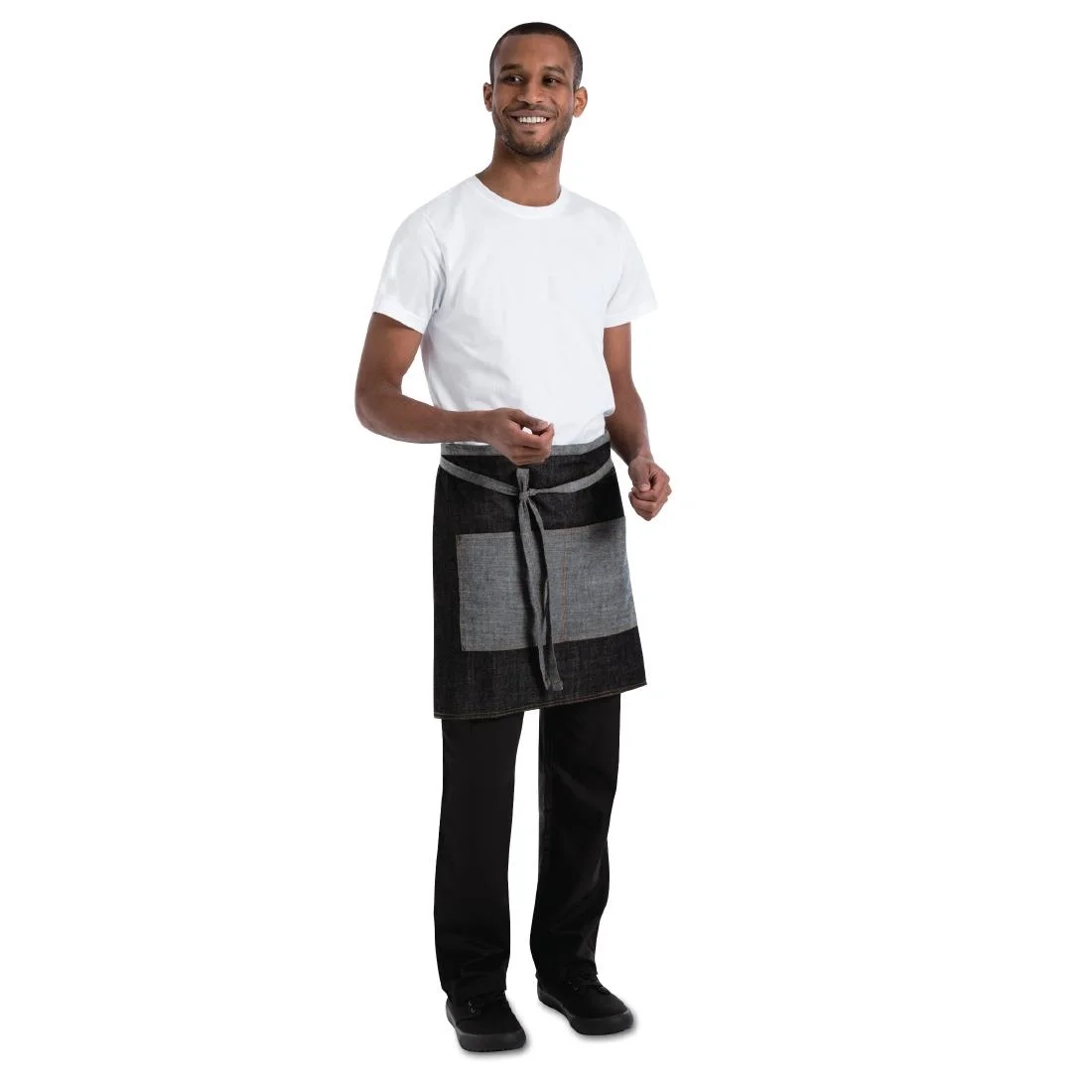 Chef Works Urban Manhattan Half Bistro Apron Black - Image 2