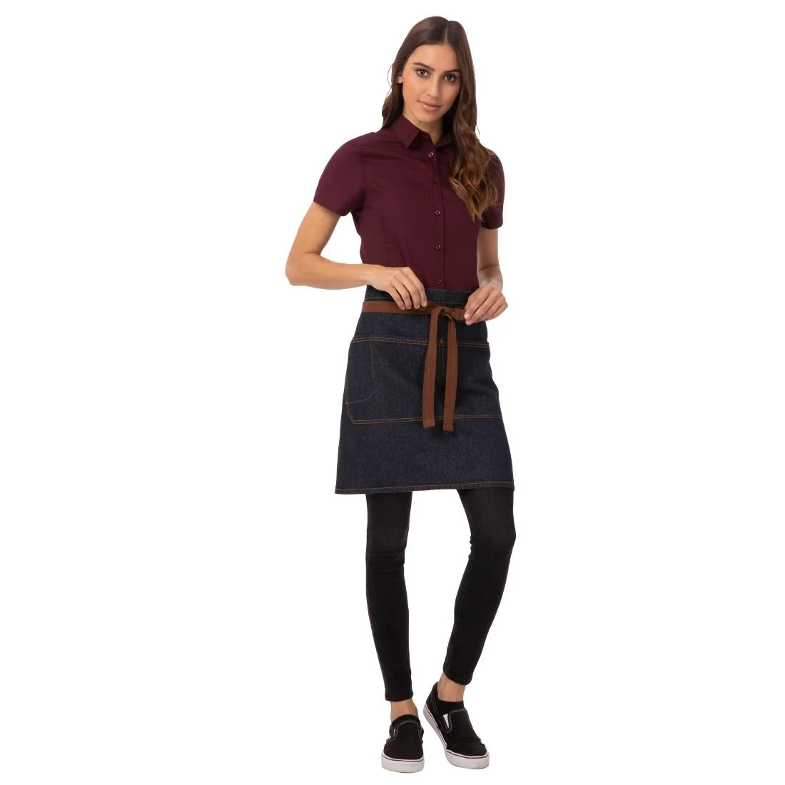 Chef Works Urban Memphis Half Bistro Apron Indigo - Image 2
