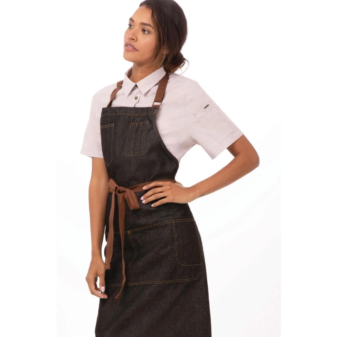 Chef Works Urban Memphis Bib Apron Black - Image 4