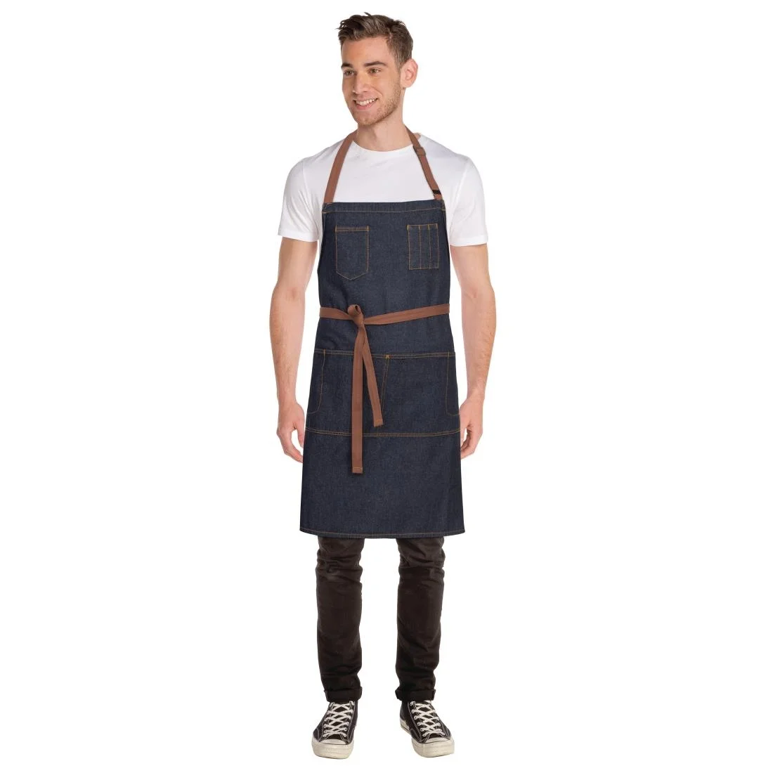 Chef Works Urban Memphis Bib Apron Indigo - Image 12