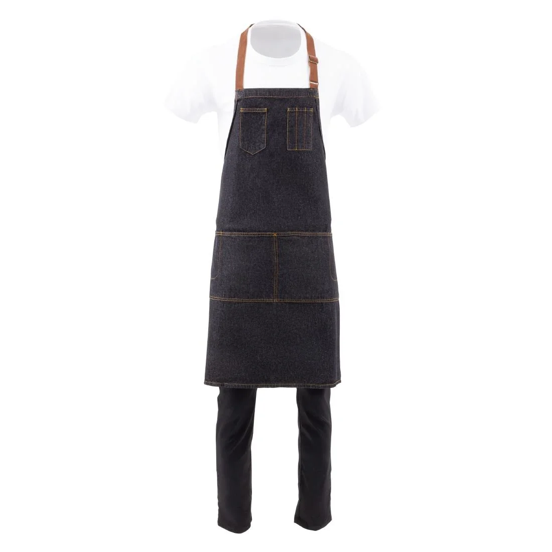 Chef Works Urban Memphis Bib Apron Indigo - Image 4