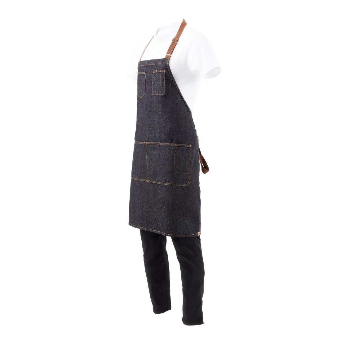 Chef Works Urban Memphis Bib Apron Indigo - Image 5
