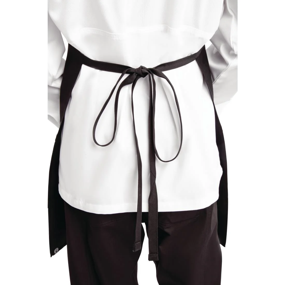 Chef Works Two Patch Pocket Bib Apron Black - Image 2