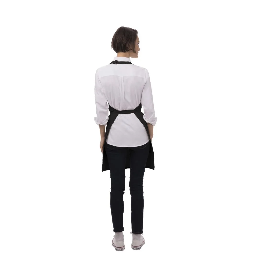 Chef Works Two Patch Pocket Bib Apron Black - Image 5