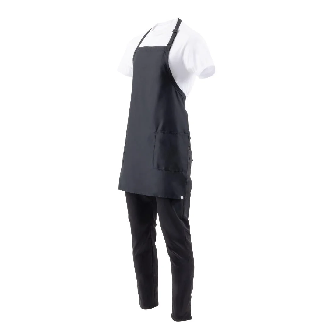 Chef Works Two Patch Pocket Bib Apron Black - Image 8