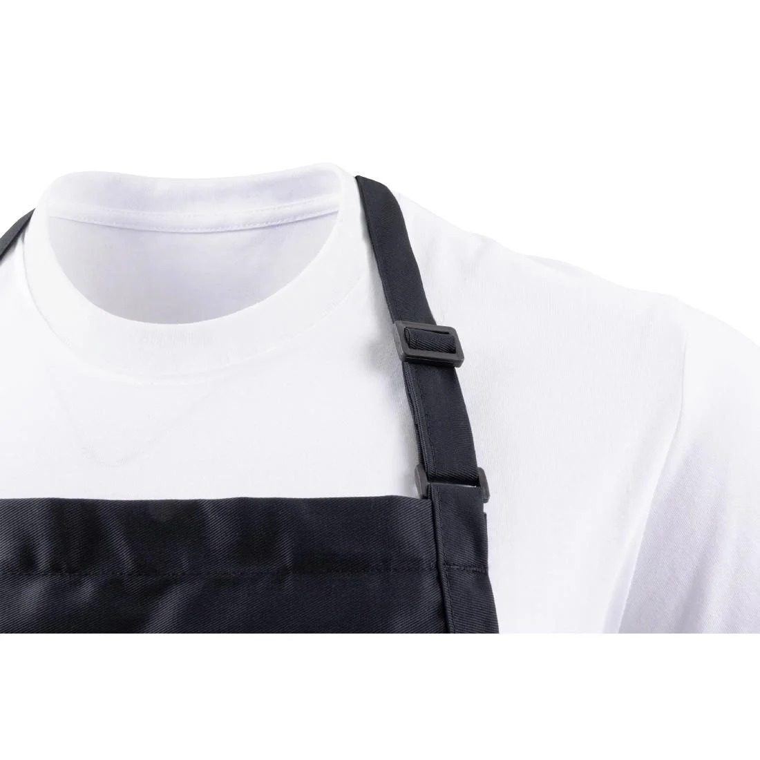 Chef Works Two Patch Pocket Bib Apron Black - Image 11