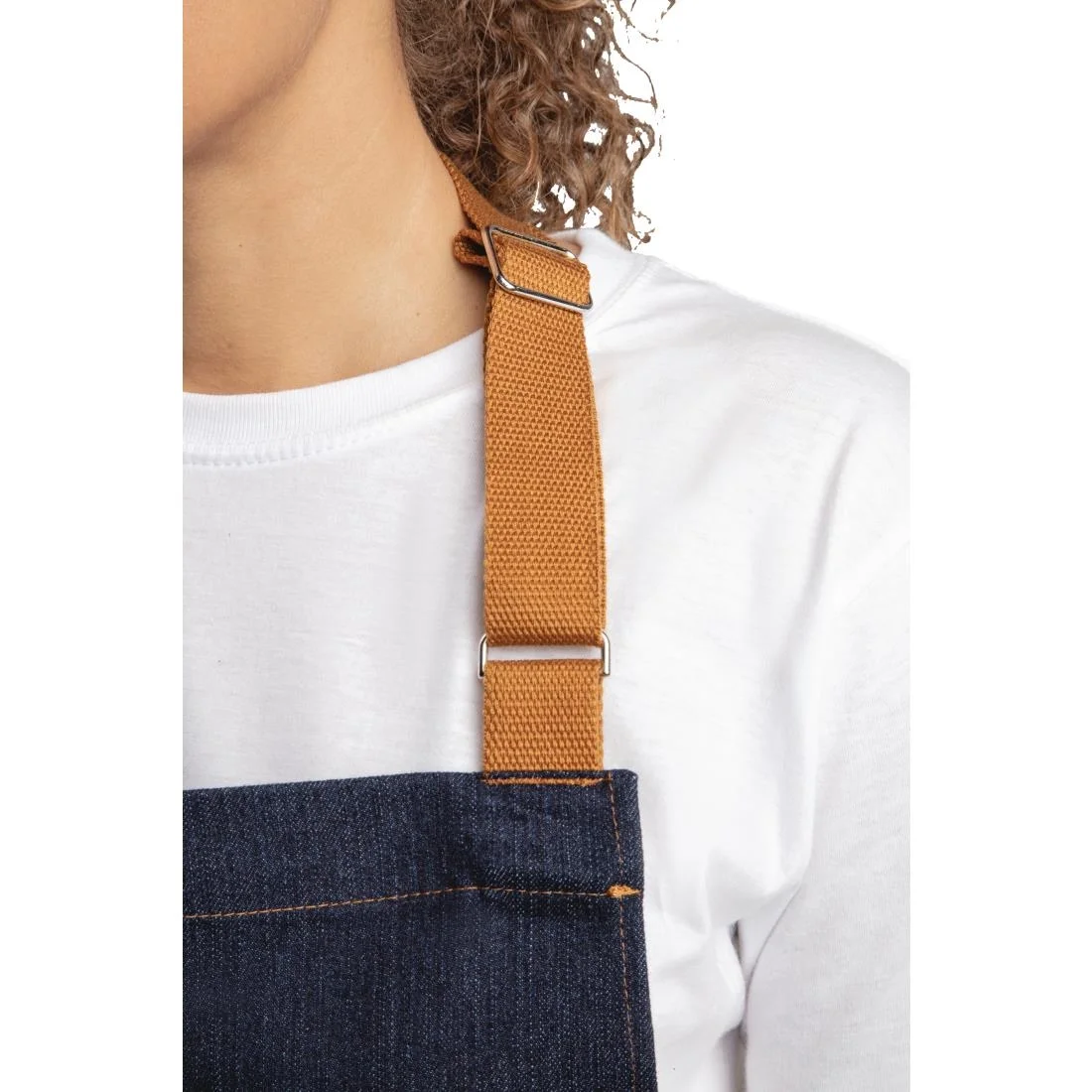 Southside Bistro Apron Denim-Blue With Tan Ties - Image 4