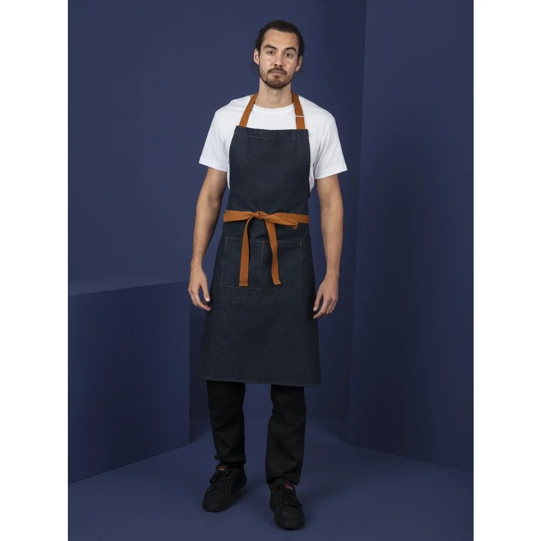 Southside Bistro Apron Denim-Blue With Tan Ties - Image 10