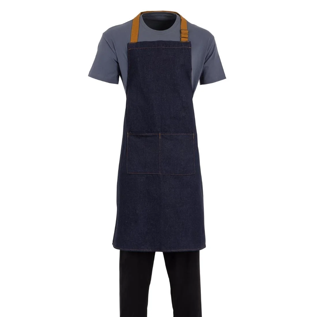 Southside Bistro Apron Denim-Blue With Tan Ties - Image 13