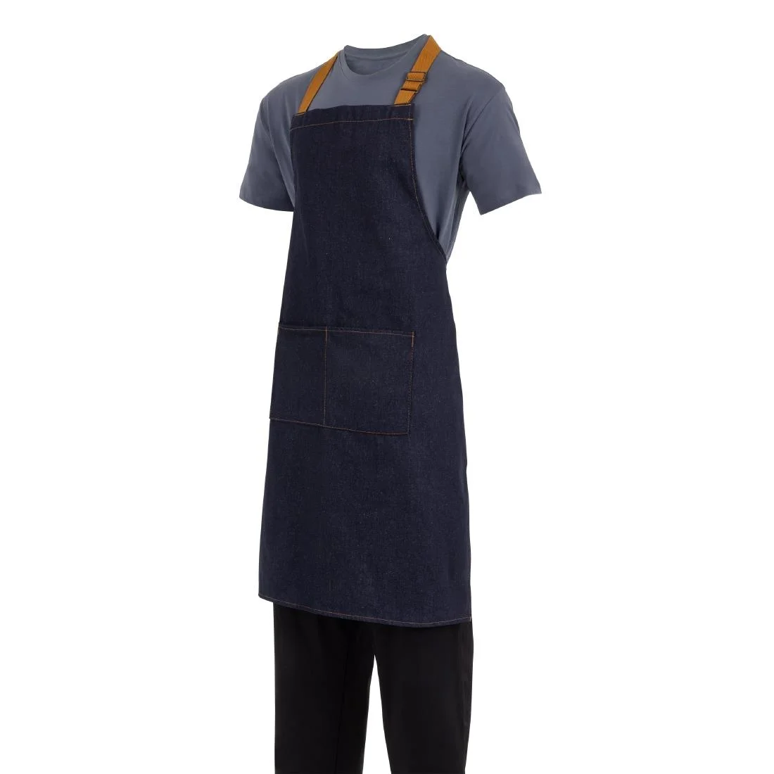 Southside Bistro Apron Denim-Blue With Tan Ties - Image 14