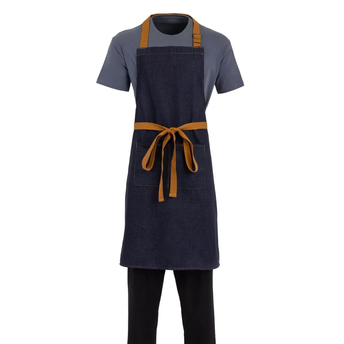 Southside Bistro Apron Denim-Blue With Tan Ties - Image 15