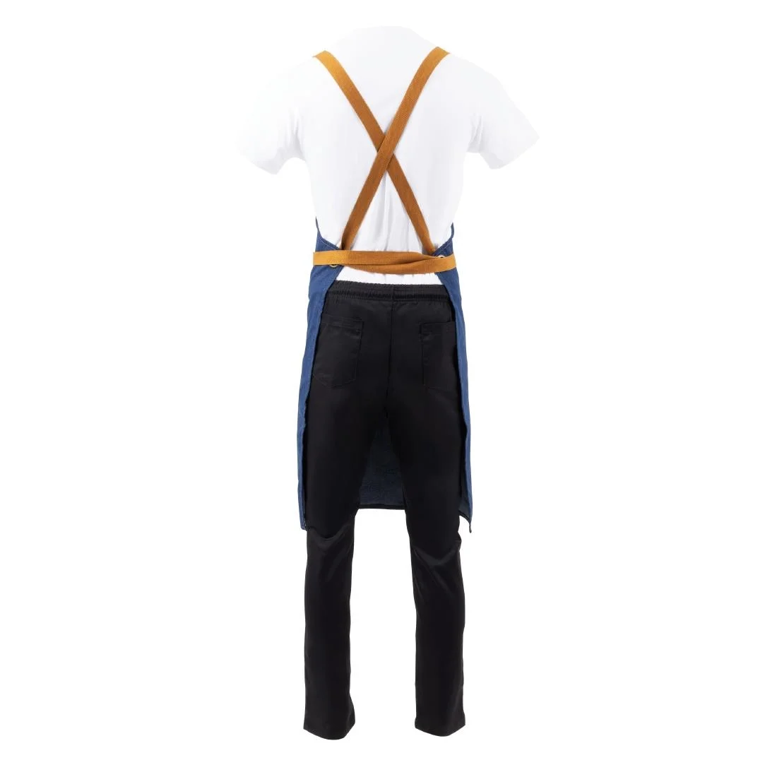 Southside X-Cross Back Apron Denim Blue Tan Ties - Image 12
