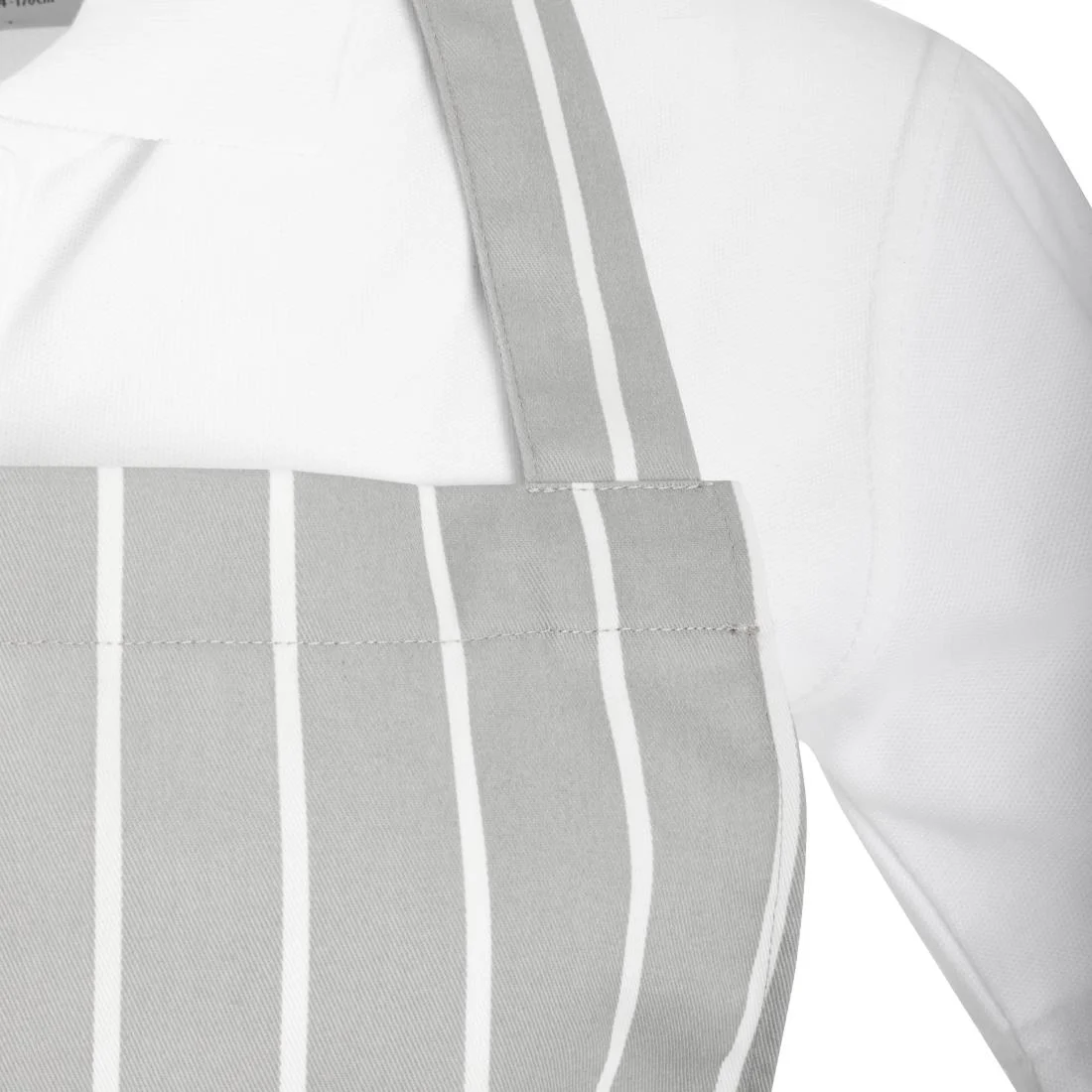 Whites Butchers Stripe Bib Apron Grey/White - Image 4