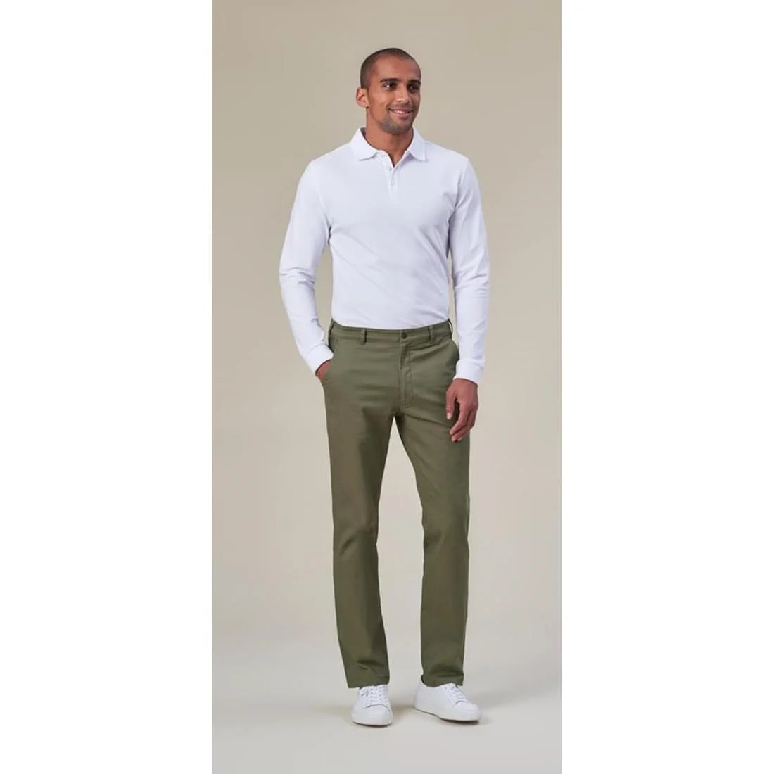 Brook Taverner Frederick Men's White Long Sleeve Polo - Image 2