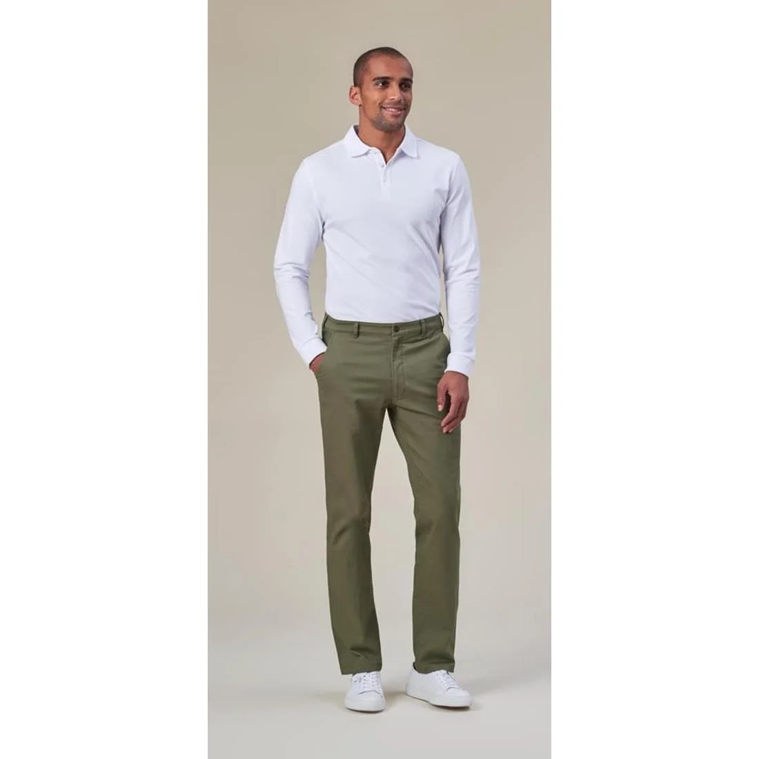 Brook Taverner Frederick Men's White Long Sleeve Polo - Image 2