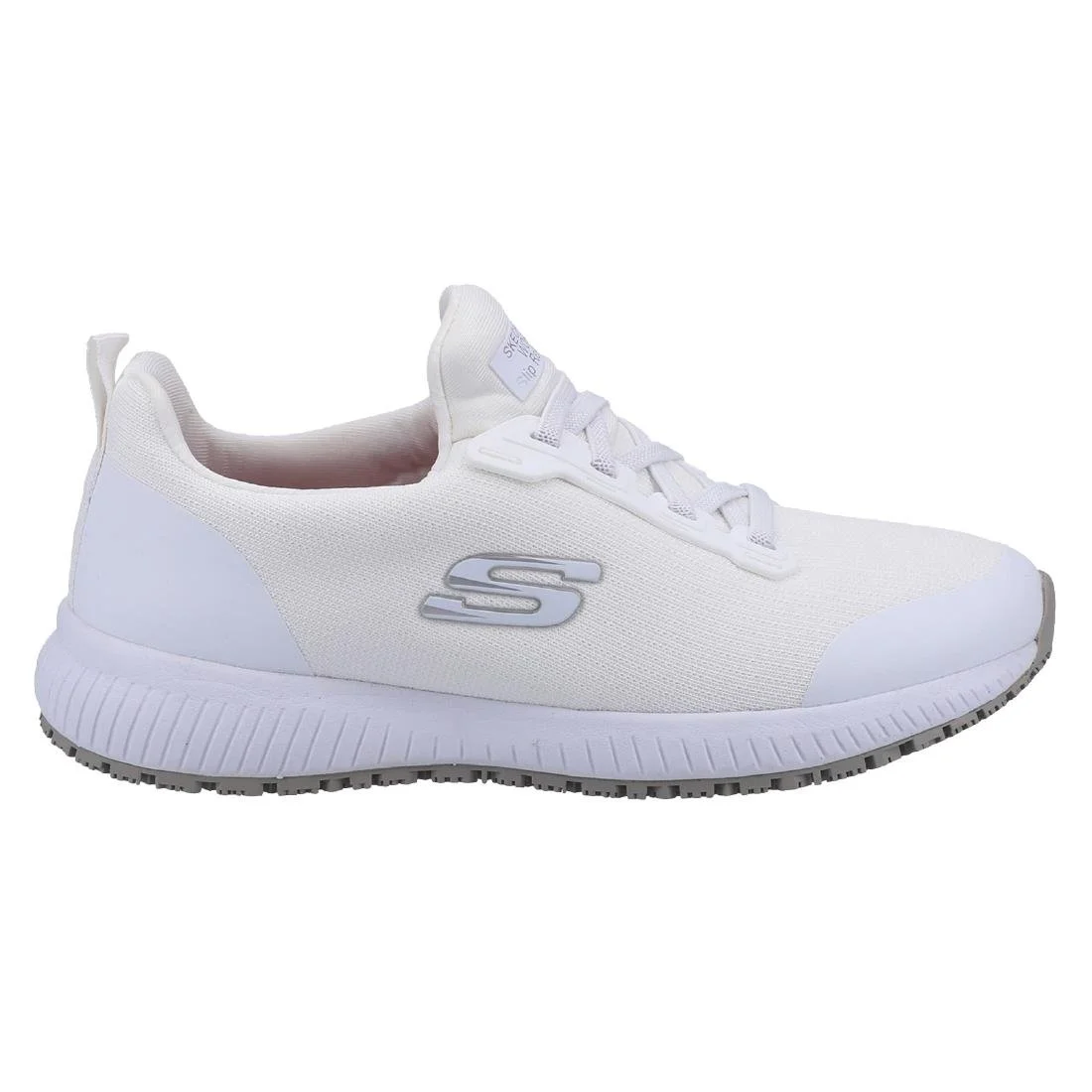 Skechers Womens Slip Resistant Squad Trainers White - Image 2
