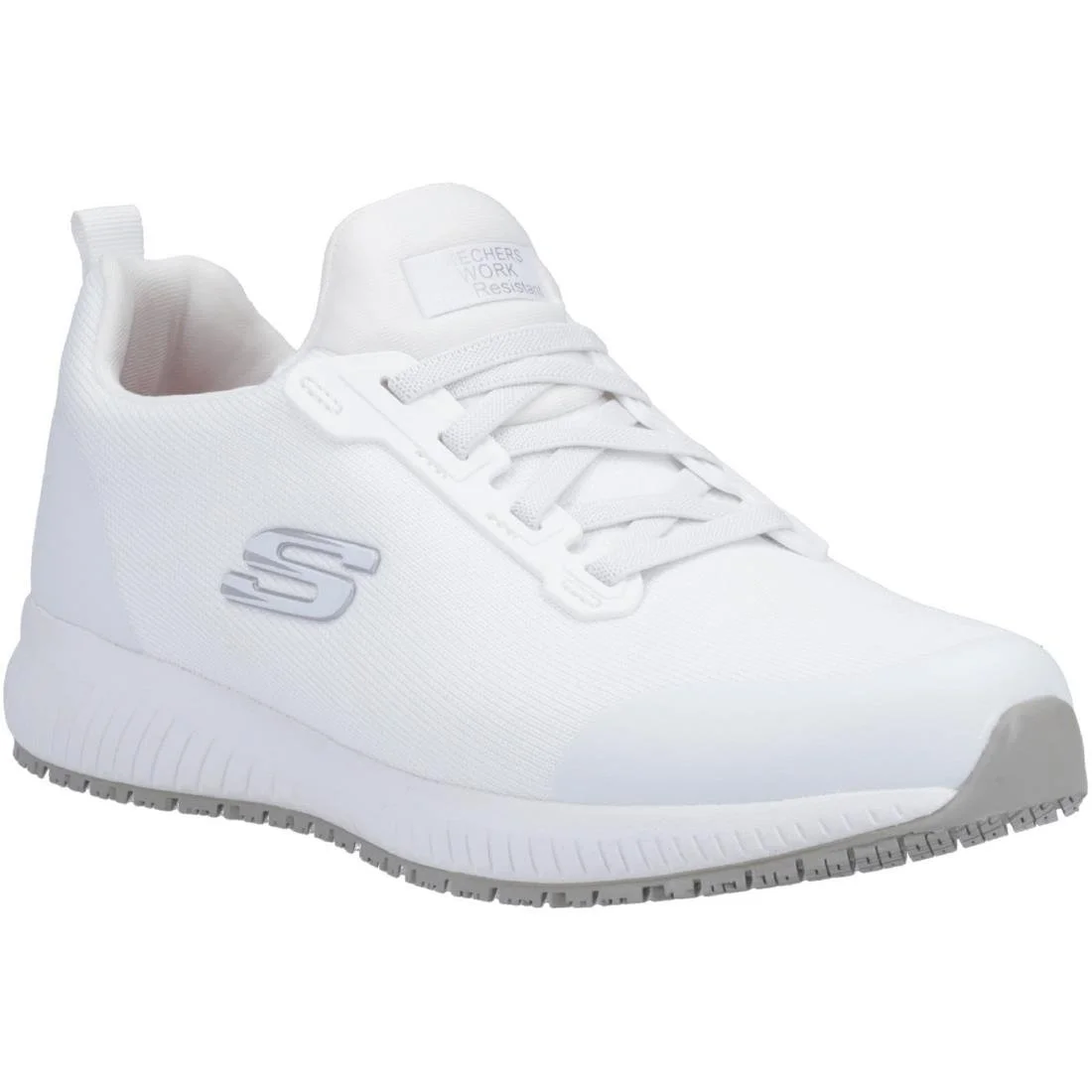Skechers Slip Resistant Squad Myton Trainers White - Image 1