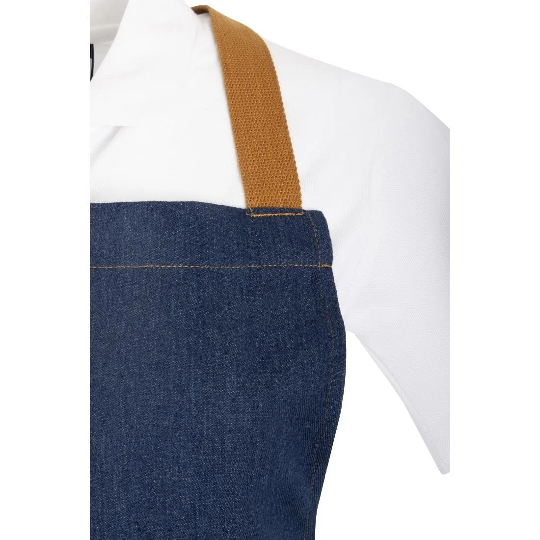 Southside Denim Short Cross-Back Bib Apron Blue - Image 5