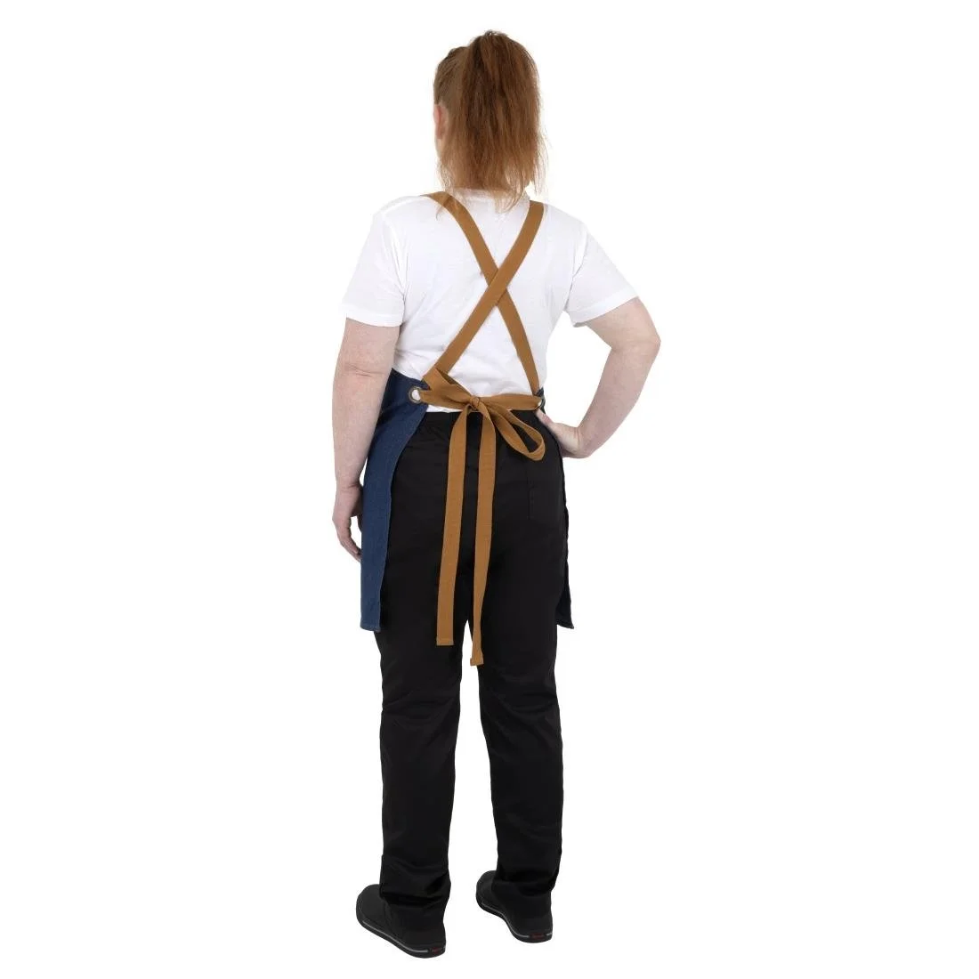 Southside Denim Short Cross-Back Bib Apron Blue - Image 11