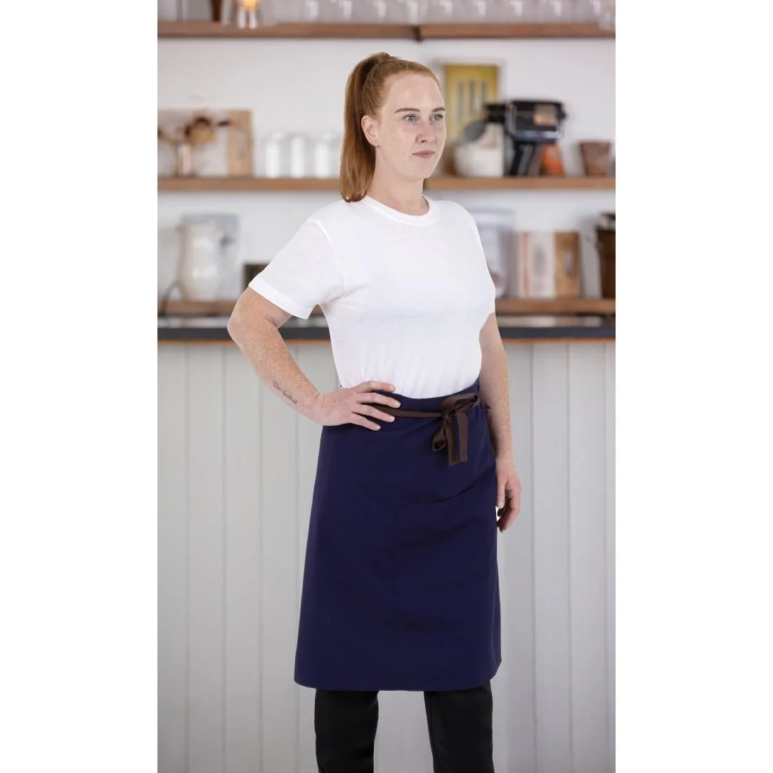 Southside Cotton Canvas Bistro Apron Navy Blue - Image 11