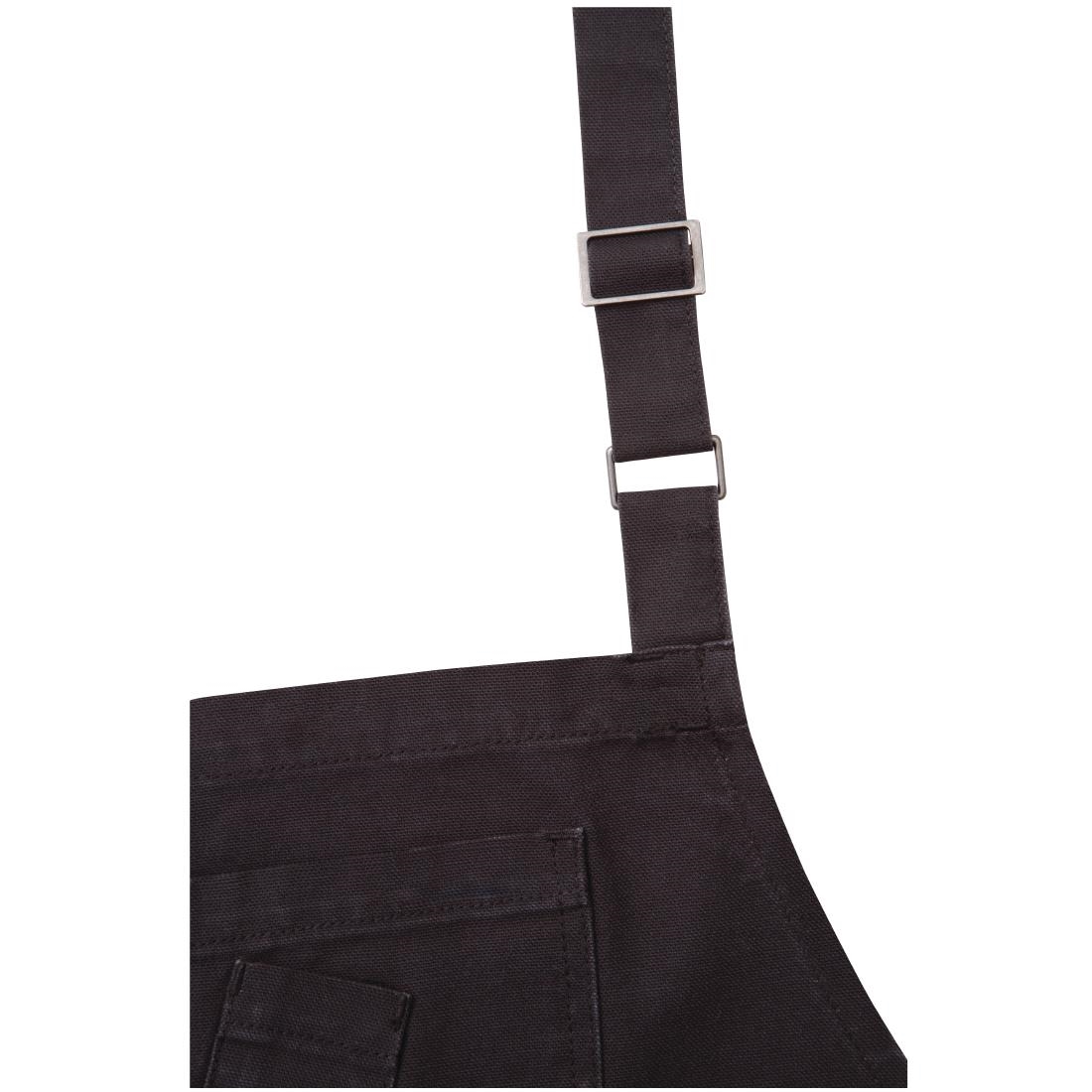 Chef Works Urban Rockford Canvas Wide Bib Apron Steel Grey