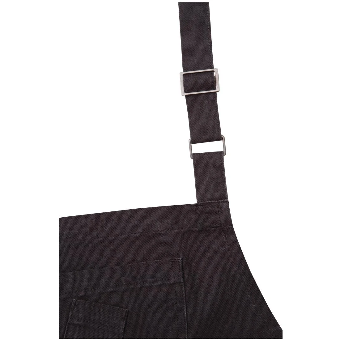 Chef Works Urban Rockford Canvas Wide Bib Apron Steel Grey - Image 4