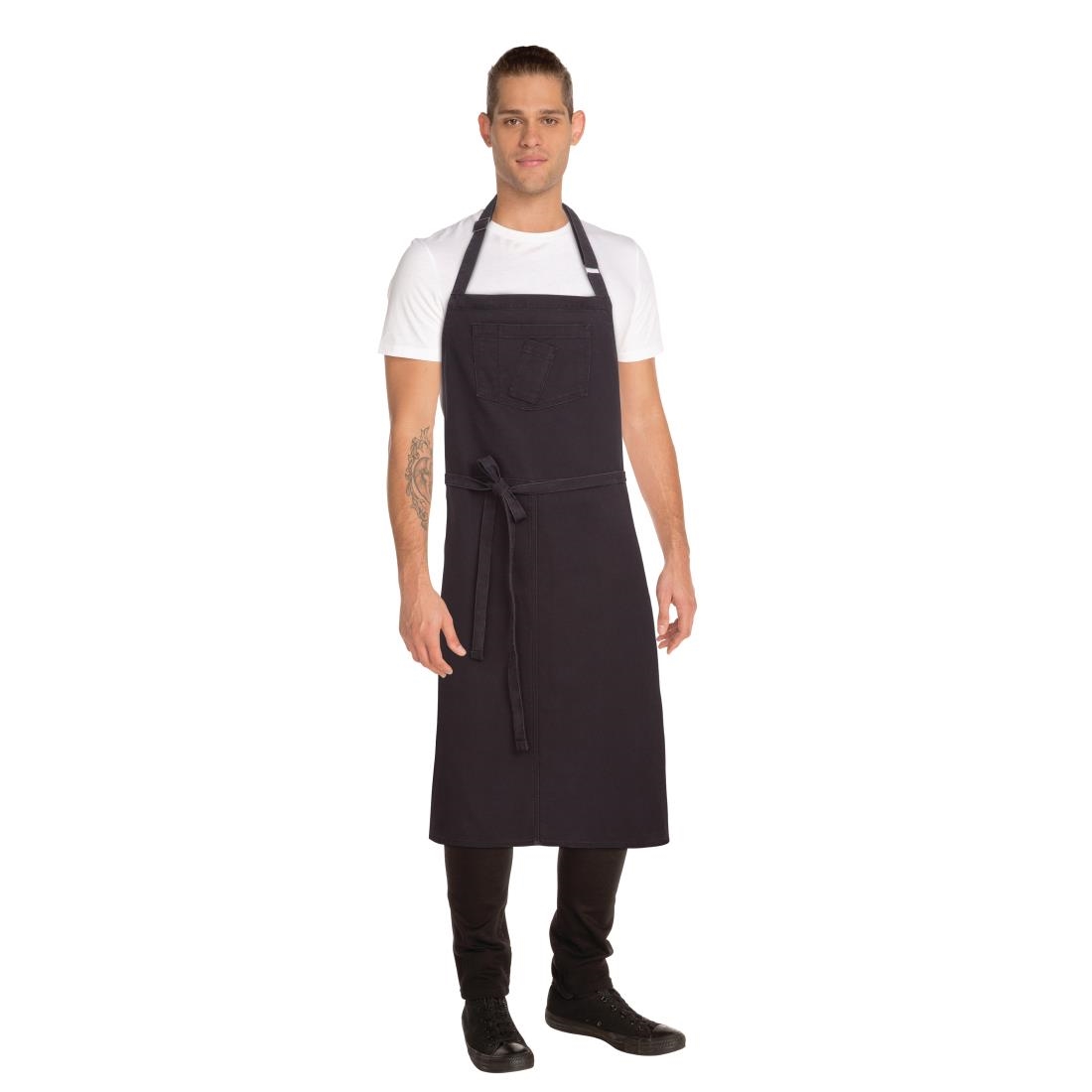 Chef Works Urban Rockford Canvas Wide Bib Apron Steel Grey