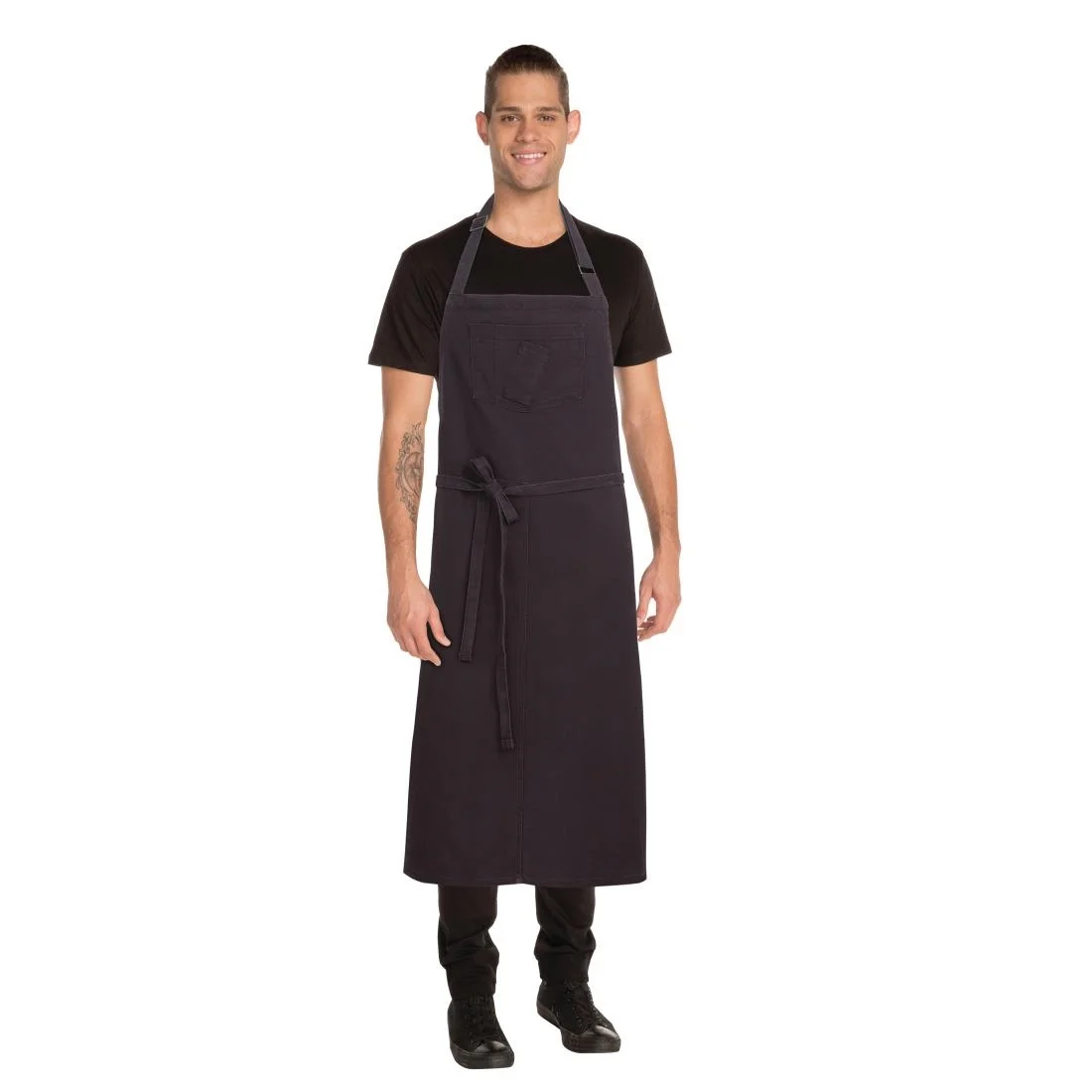 Chef Works Urban Rockford Canvas Wide Bib Apron Steel Grey - Image 6