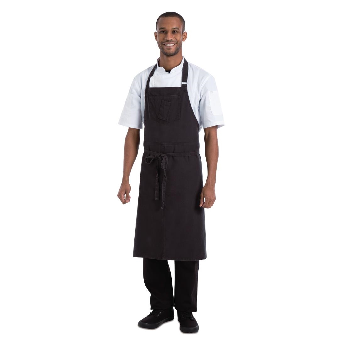 Chef Works Urban Rockford Canvas Wide Bib Apron Steel Grey