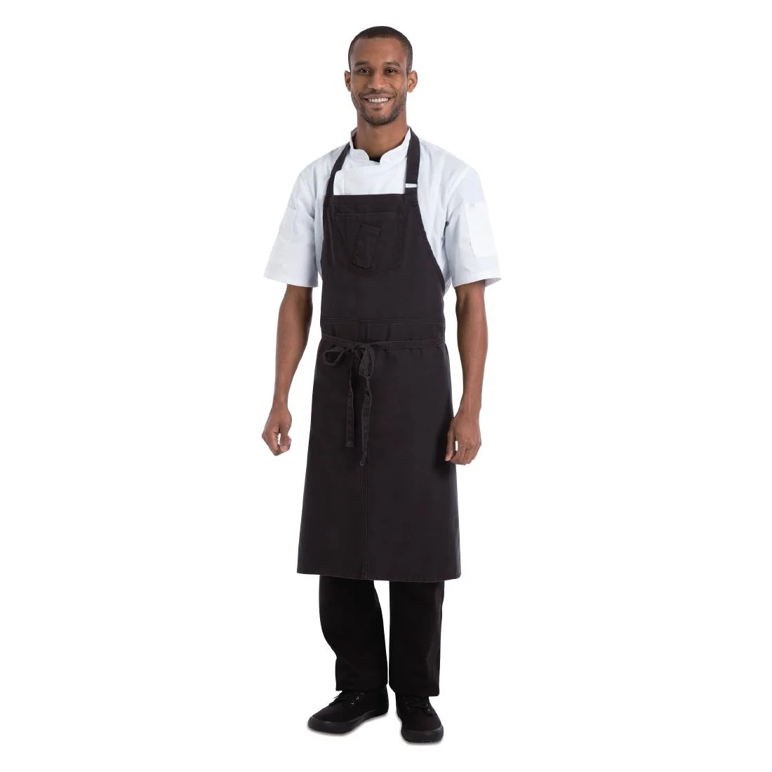 Chef Works Urban Rockford Canvas Wide Bib Apron Steel Grey - Image 3
