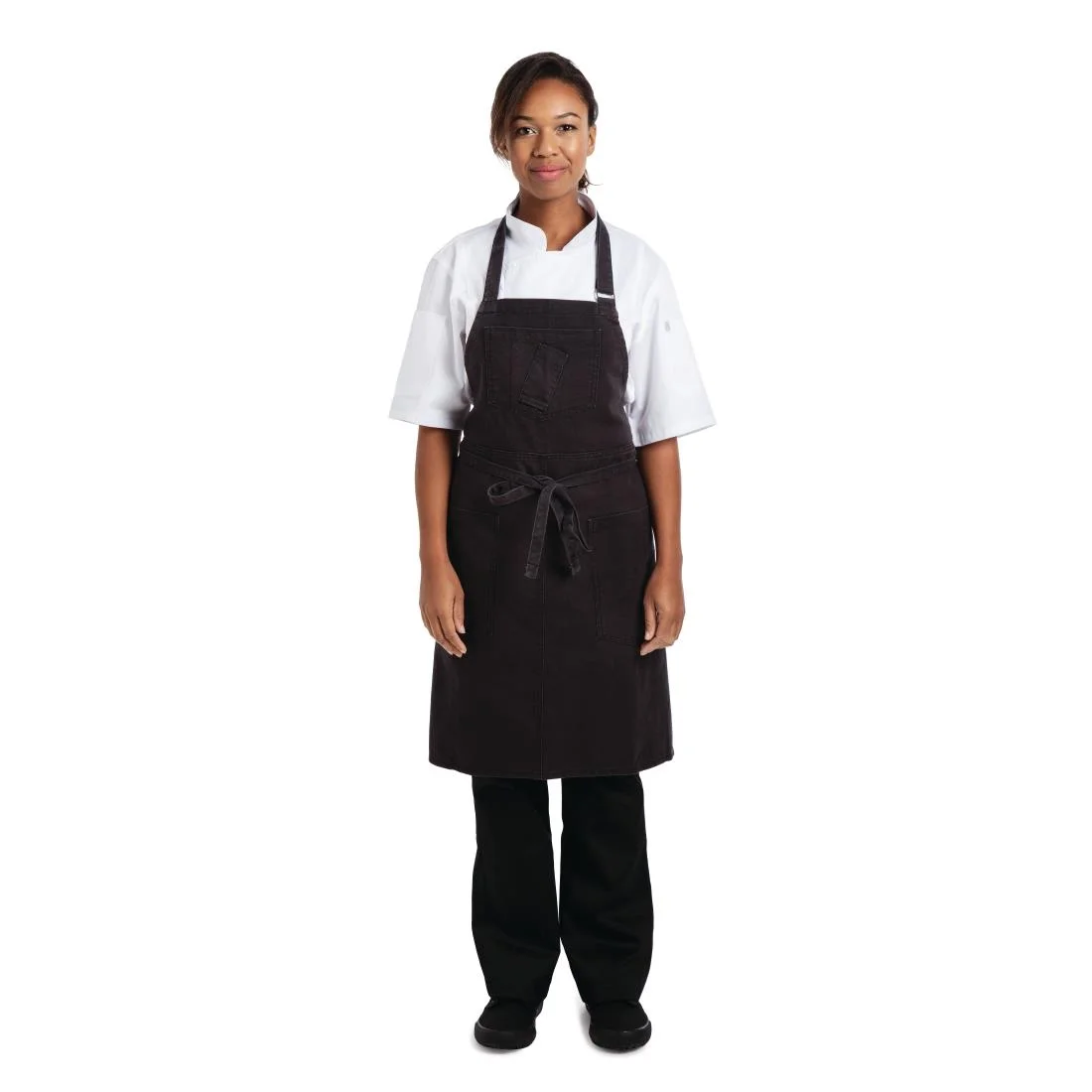 Chef Works Urban Rockford Canvas Bib Apron Steel Grey - Image 6