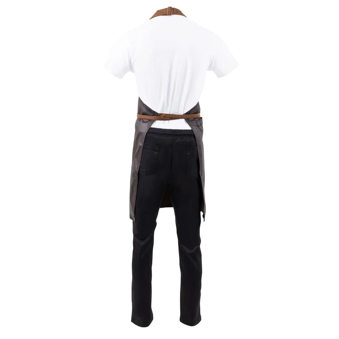 Chef Works Urban Wet Look Boulder Bib Apron Black and Brown - Image 9