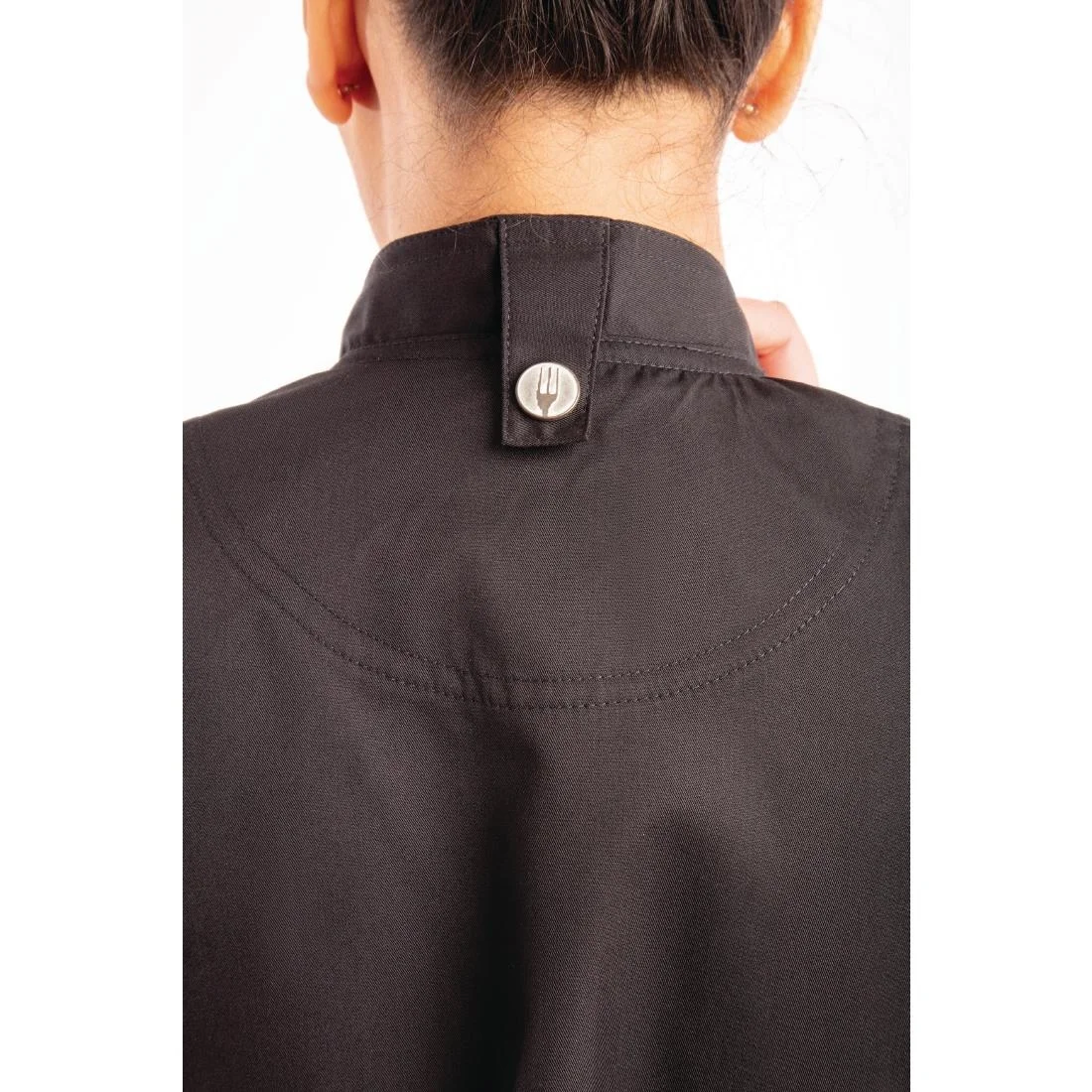 Chef Works Womens Springfield Black Zip Chefs Jacket - Image 6