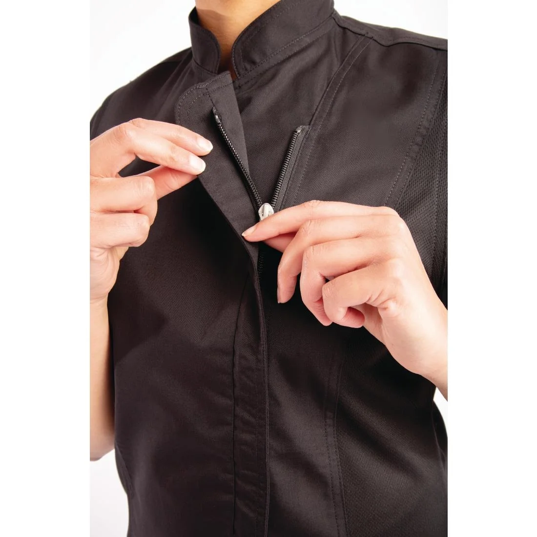Chef Works Womens Springfield Black Zip Chefs Jacket - Image 7