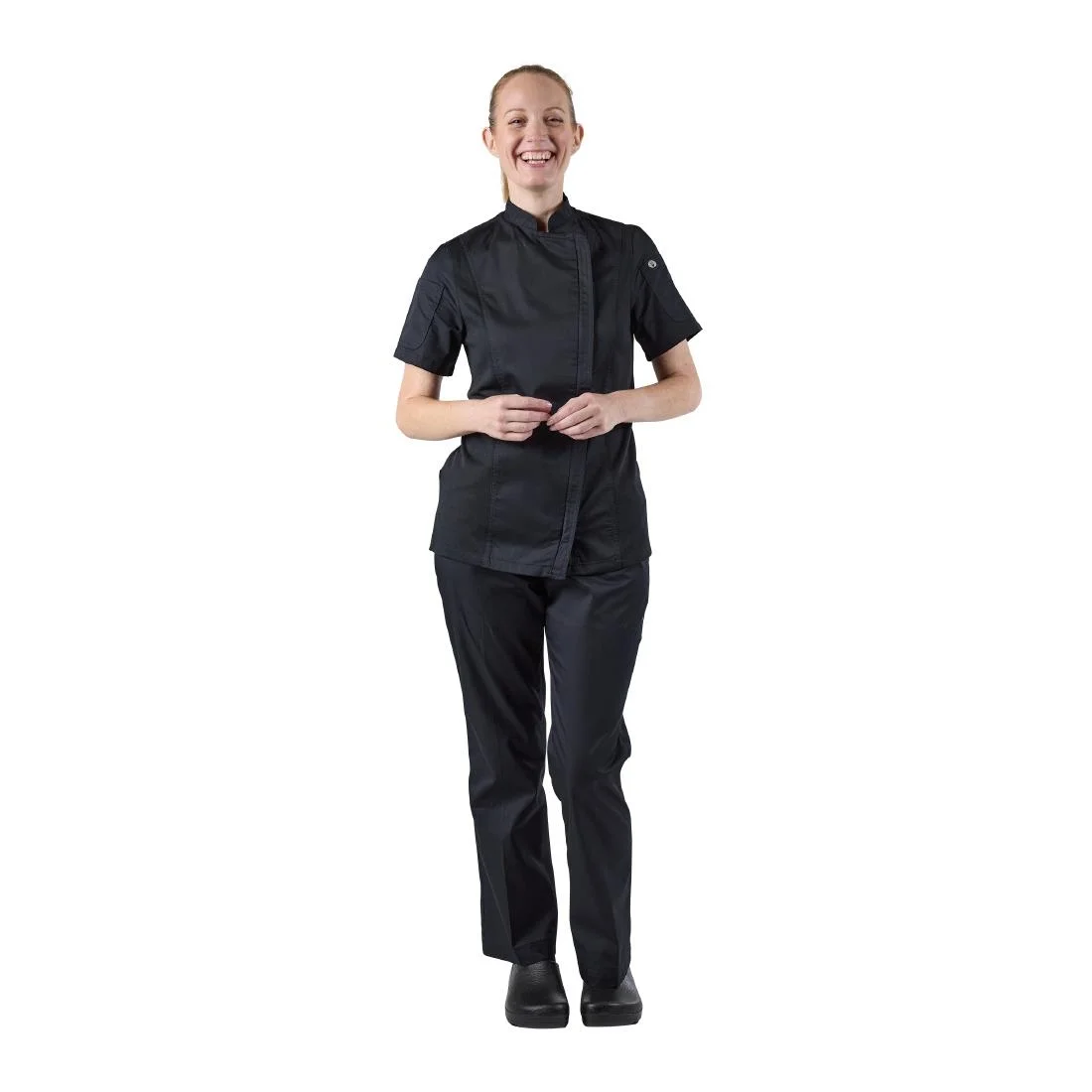 Chef Works Womens Springfield Black Zip Chefs Jacket - Image 9