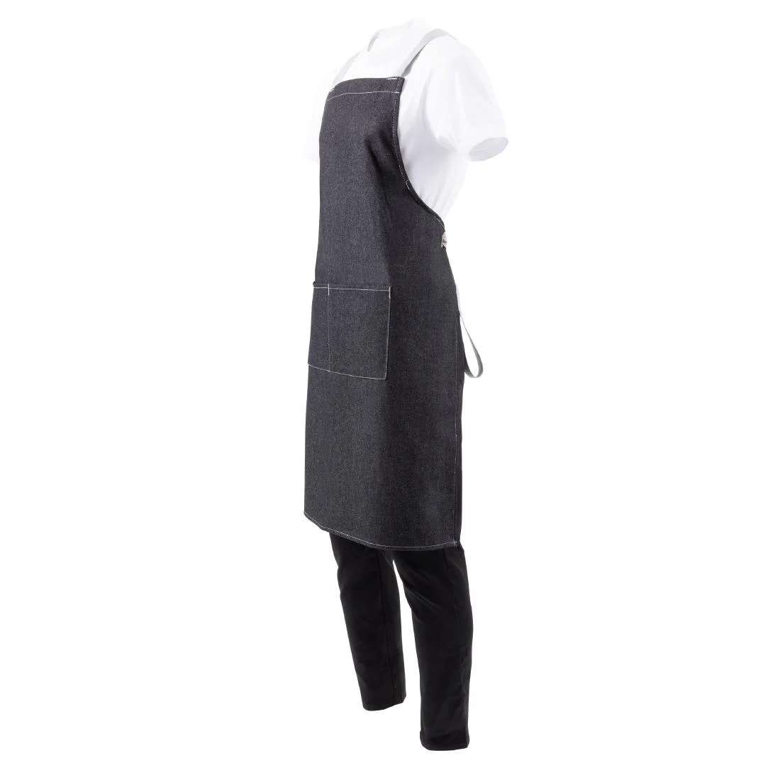 Southside X-Cross Back Bib Apron Denim Black - Image 14