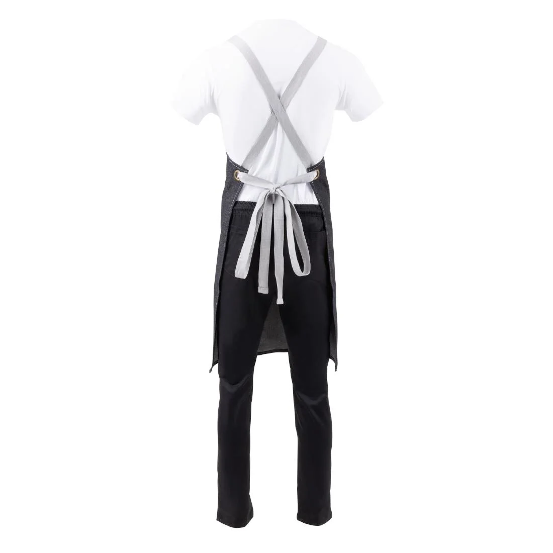 Southside X-Cross Back Bib Apron Denim Black - Image 15
