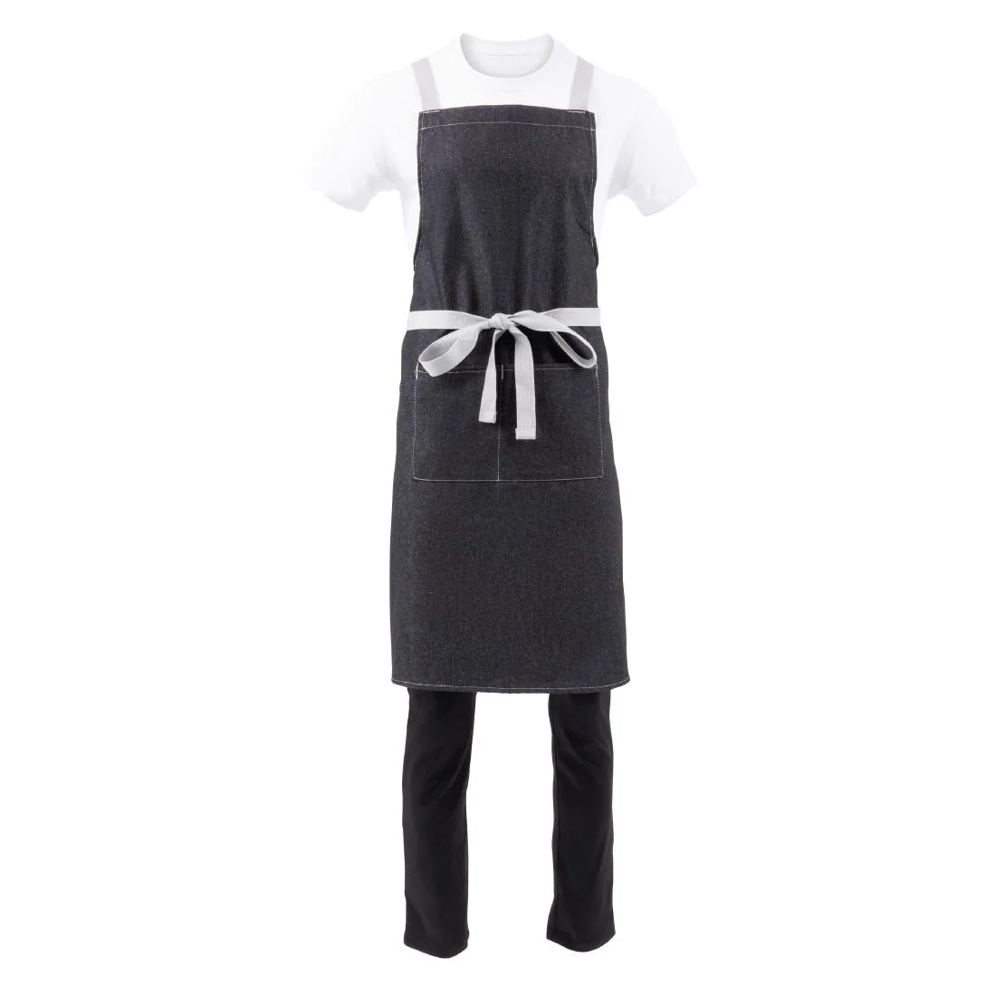 Southside X-Cross Back Bib Apron Denim Black - Image 16